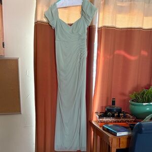 Azazie Light Green Maxi Dress